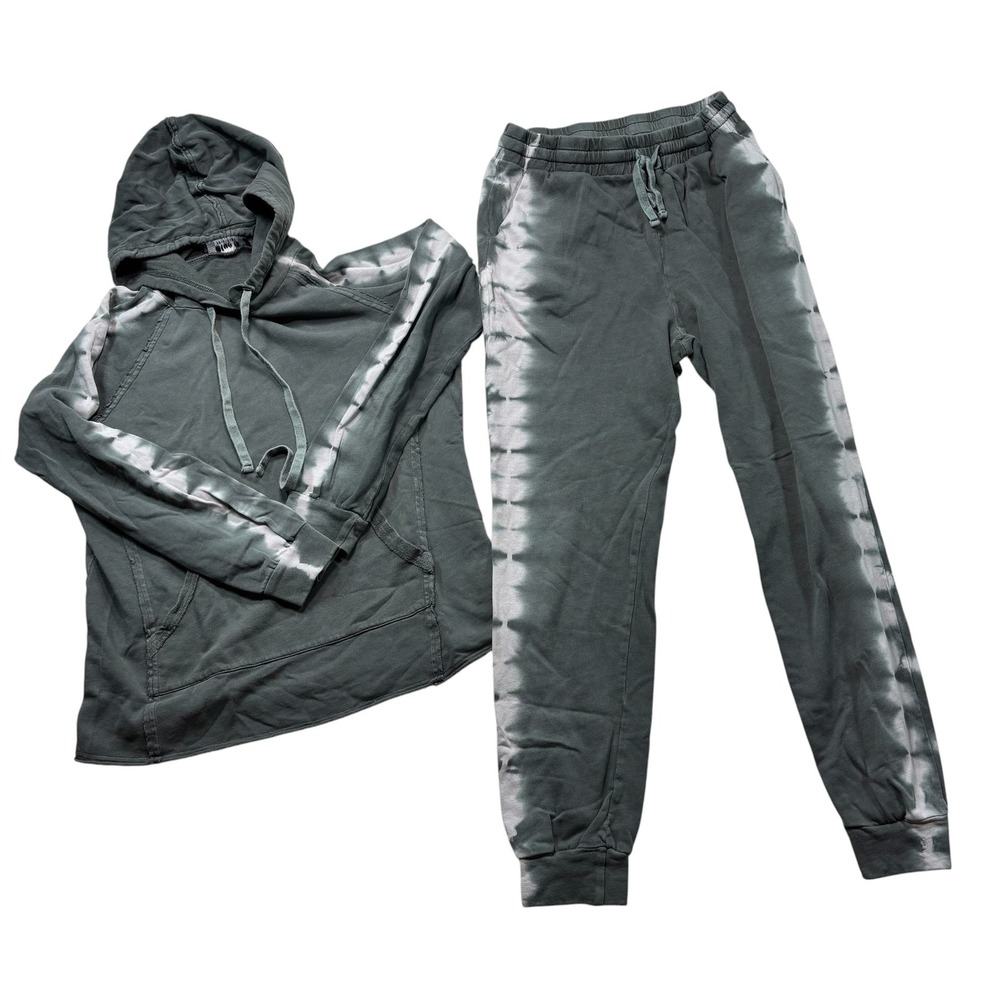 Blue B Collection Womens Tie Dye Hoodie and Joggers Lounge Set Grey Small‎ #1136